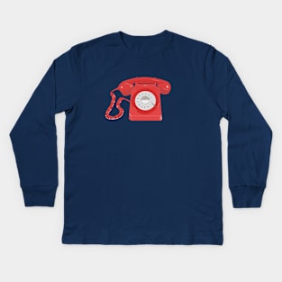 Old fashioned red telephone Kids Long Sleeve T-Shirt